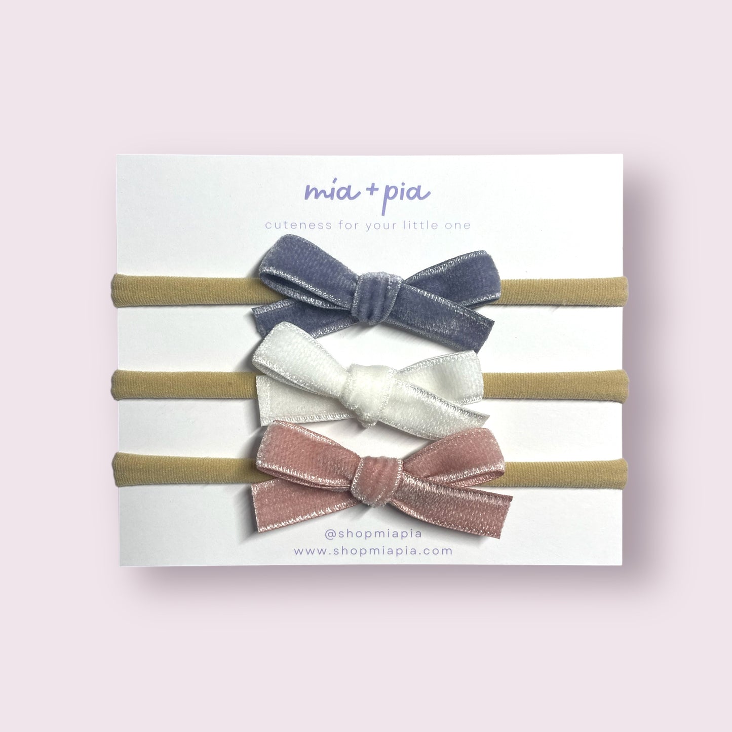 Micro Velvet Bow Headband Set